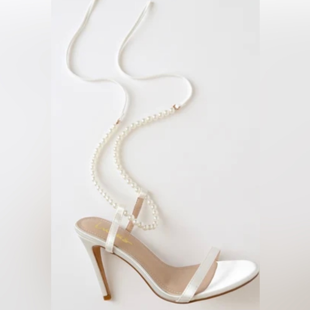 Never worn - white and pearl heels